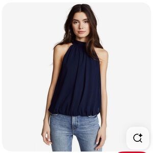 Alice + Olivia Navy Blue Halter Blouse Size XS